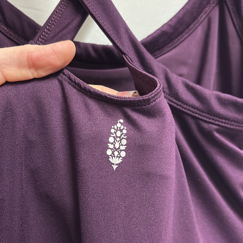 FP Movement by Free People Plum Purple Smocked Waist Romper - Picture 6 of 7